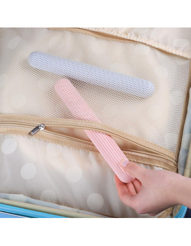 Estuche de Cepillo de Dientes de Viaje X-SHIYUN 2 Pcs Rosa Verde