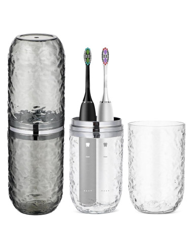 Juego de 2 estuches de cepillo de dientes TOPPERFUN 21.8x5.6 cm