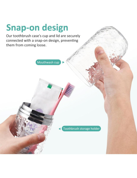 Juego de 2 estuches de cepillo de dientes TOPPERFUN 21.8x5.6 cm