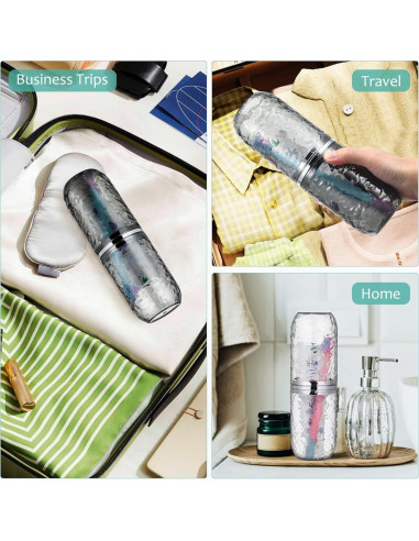 Juego de 2 estuches de cepillo de dientes TOPPERFUN 21.8x5.6 cm