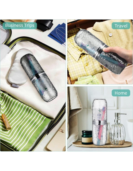 Juego de 2 estuches de cepillo de dientes TOPPERFUN 21.8x5.6 cm