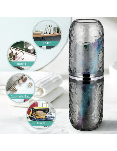 Juego de 2 estuches de cepillo de dientes TOPPERFUN 21.8x5.6 cm