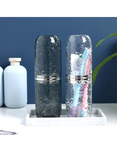 Juego de 2 estuches de cepillo de dientes TOPPERFUN 21.8x5.6 cm