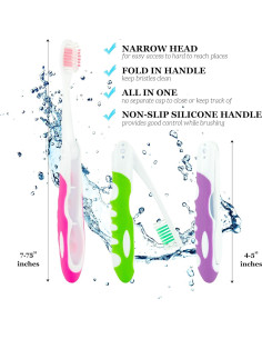 Cepillo de Dientes Plegable Lingito 3 Unidades Suave 2