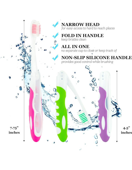 Cepillo de Dientes de Viaje Lingito 6 Piezas Suave Multicolor