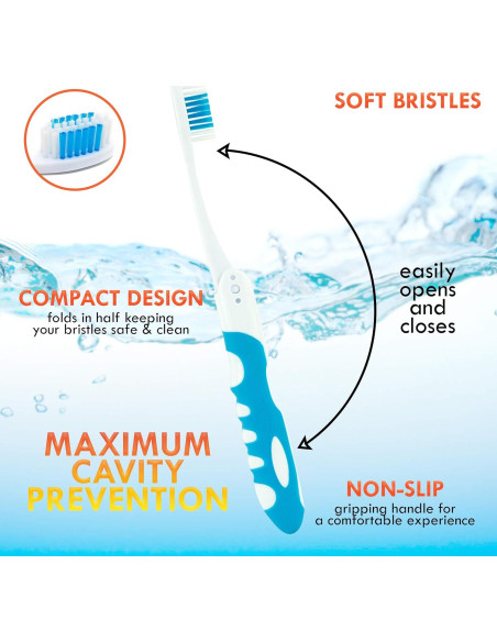 Cepillo de Dientes de Viaje Lingito 6 Piezas Suave Multicolor