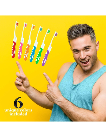 Cepillo de Dientes de Viaje Lingito 6 Piezas Suave Multicolor