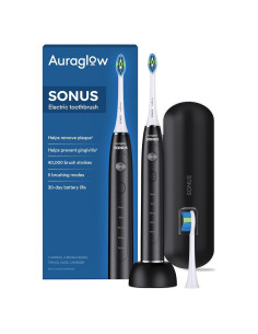 Cepillo de Dientes Eléctrico Auraglow Sonus 5 Modos Negro