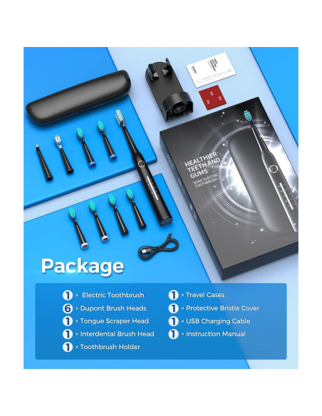 Cepillo de dientes eléctrico TEETHEORY con estuche negro