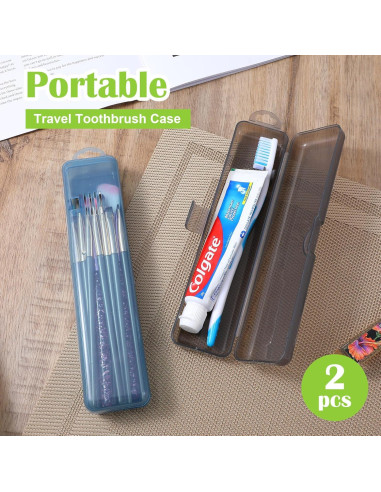 Estuche de viaje para cepillos de dientes Classicseali 2 Pack