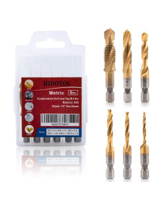 Juego de Brocas y Machos de Titanio HIDOTOL 6 Piezas Métricas