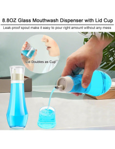 Dispensador de Enjuague Bucal Tiyafuro Vidrio 250ml 2PCS 2