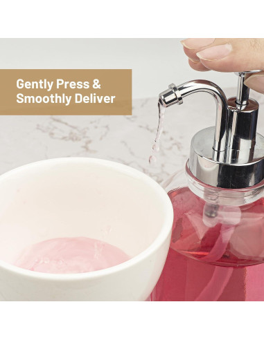 Dispensador de enjuague bucal Ezebesta vidrio 500 ml con soporte