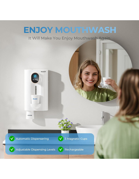 Dispensador Automático de Enjuague Bucal Wisekoti S7 LED