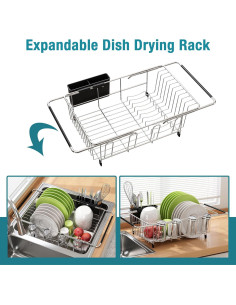 Escurridor de Platos JASIWAY Acero Inoxidable Ajustable 39 cm 2