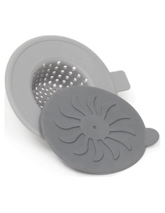 Colador y tapón de silicona gris Home Basics 12 cm