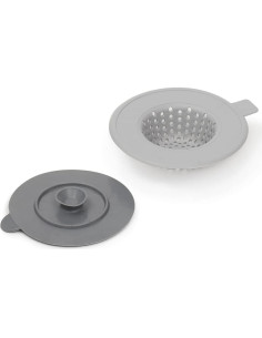 Colador y tapón de silicona gris Home Basics 12 cm 2