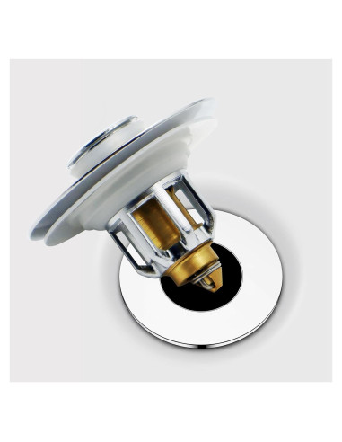 Tapón de lavabo Alocre 2 en 1 Cromo Plateado 4 cm