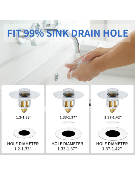 Tapón de lavabo Alocre 2 en 1 Cromo Plateado 4 cm