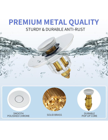 Tapón de lavabo Alocre 2 en 1 Cromo Plateado 4 cm