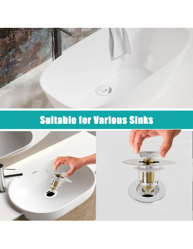 Tapón de lavabo Alocre 2 en 1 Cromo Plateado 4 cm