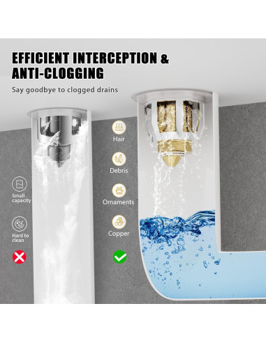 Tapón de lavabo Alocre 2 en 1 Cromo Plateado 4 cm