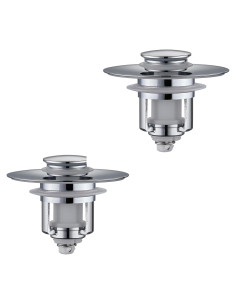 Tapón de Lavabo 2 en 1 ADKADI Chrome 1.06-1.65" Ajustable
