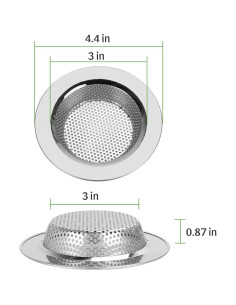 Filtro de desagüe de fregadero Windran 4.3" acero inoxidable 2