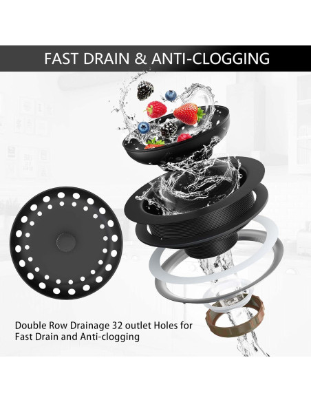 Desagüe de Fregadero Negro Mate Exakey 3.5" Acero Inoxidable