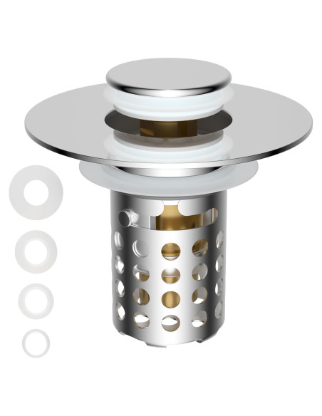 Tapón de Lavabo Universal Hygie Rinse 3 en 1 Cromo