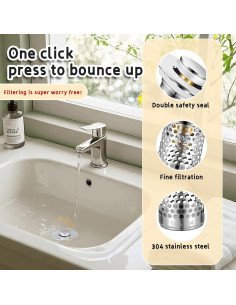 2 Pack Tapón de Drenaje Universal TONGDWOU 2.69-3.81 cm Plata 2