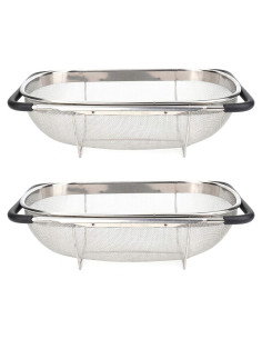 Colador Ovalado Suwimut 2 Piezas Acero Inoxidable 34,8x23,9cm