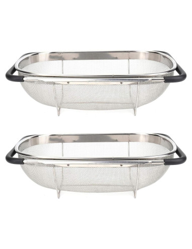 Colador Ovalado Suwimut 2 Piezas Acero Inoxidable 34,8x23,9cm