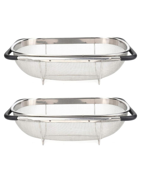 Colador Ovalado Suwimut 2 Piezas Acero Inoxidable 34,8x23,9cm