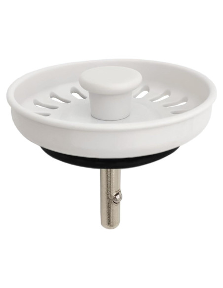 Canasta de Drenaje TGEOND Blanca 8.89 cm con Tapón de Latón