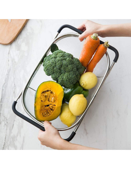 Colador Ovalado Suwimut 2 Piezas Acero Inoxidable 34,8x23,9cm