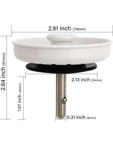 Canasta de Drenaje TGEOND Blanca 8.89 cm con Tapón de Latón