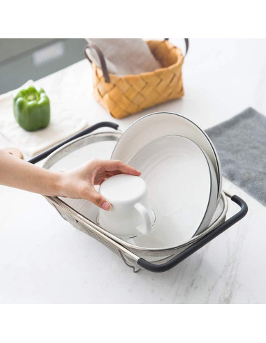 Colador Ovalado Suwimut 2 Piezas Acero Inoxidable 34,8x23,9cm