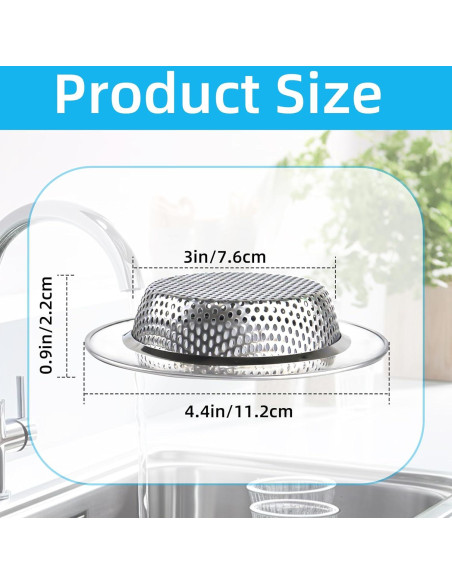 Juego de 3 coladores de acero inoxidable TKYZMS 11.2 cm