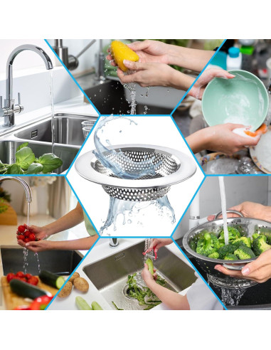 Juego de 3 coladores de acero inoxidable TKYZMS 11.2 cm