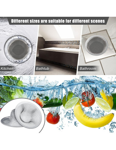12 Coladores de Acero Inoxidable Patelai para Fregadero 11.4/7/5.7 cm