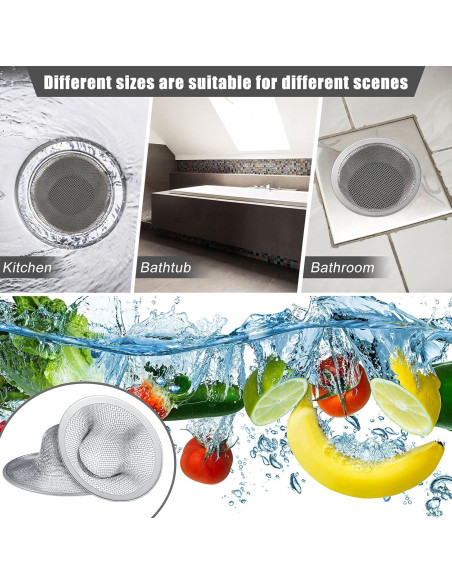 12 Coladores de Acero Inoxidable Patelai para Fregadero 11.4/7/5.7 cm