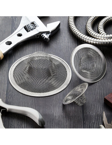 12 Coladores de Acero Inoxidable Patelai para Fregadero 11.4/7/5.7 cm