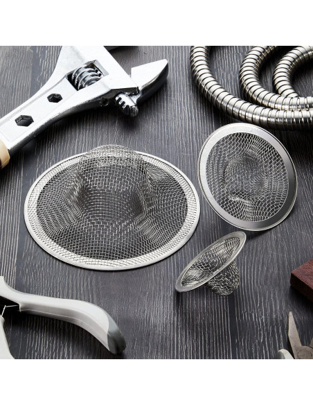 12 Coladores de Acero Inoxidable Patelai para Fregadero 11.4/7/5.7 cm