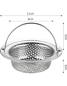 Paquete de 4 Canastas Colador Acero Inoxidable SZLFSX 11.4 cm 2