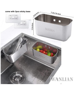 Colador de Acero Inoxidable WANLIAN para Fregadero 18x8 cm 2