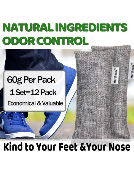 Bolsas Desodorantes de Carbón Marsheepy 12 Unidades 55g