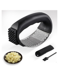 Prensa de Ajo 3 en 1 365Home Acero Inoxidable Negro