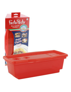 Cocinero de Pasta Fasta Pasta Rojo - Microondas 4 Porciones