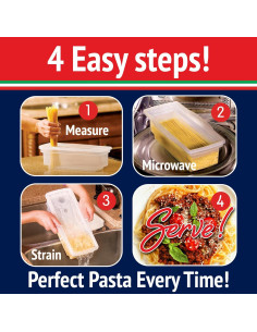 Cocinero de Pasta Fasta Pasta Rojo - Microondas 4 Porciones 2
